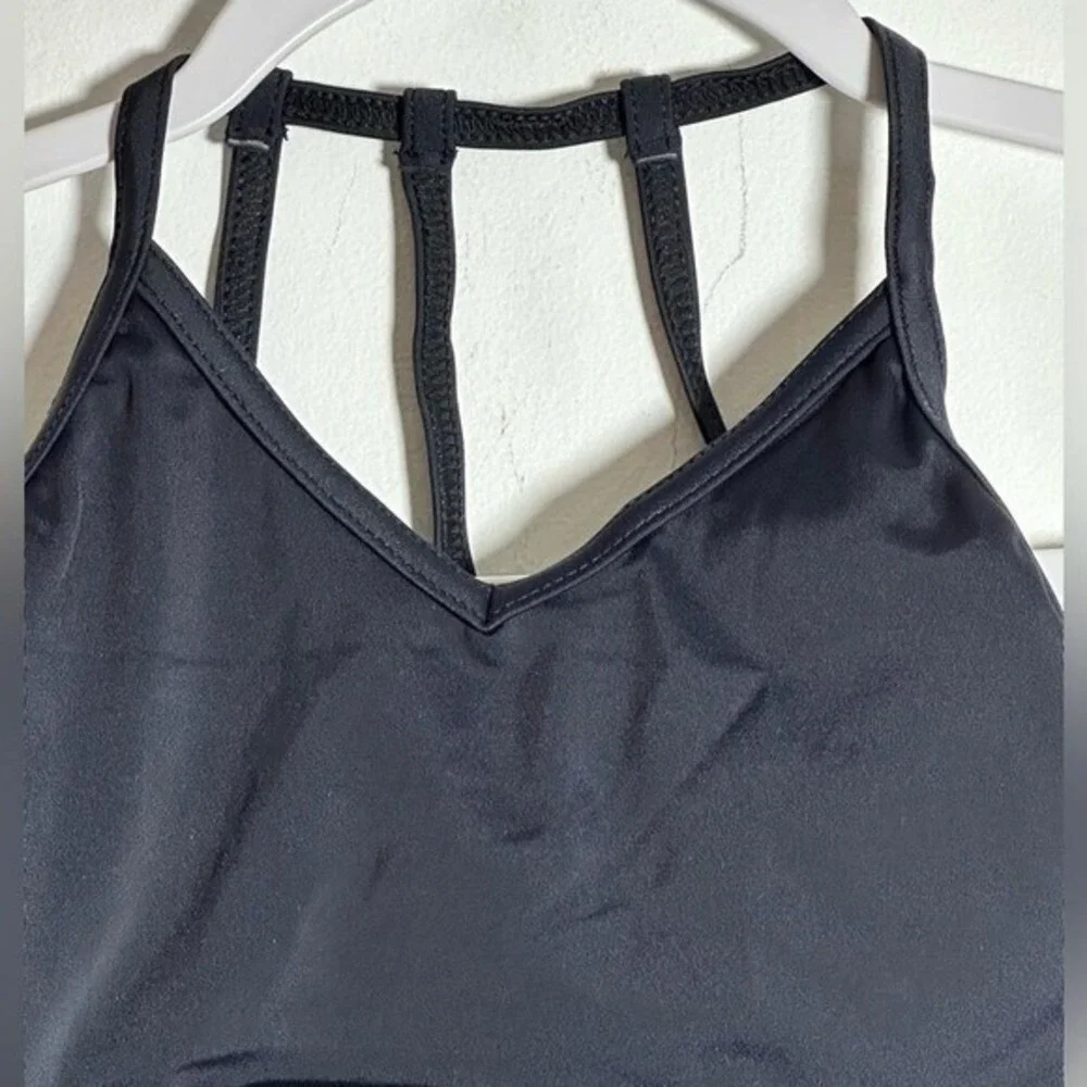 Lumi Collective Black Strappy Cut Out Dance Crop Top YM Youth Medium NWT